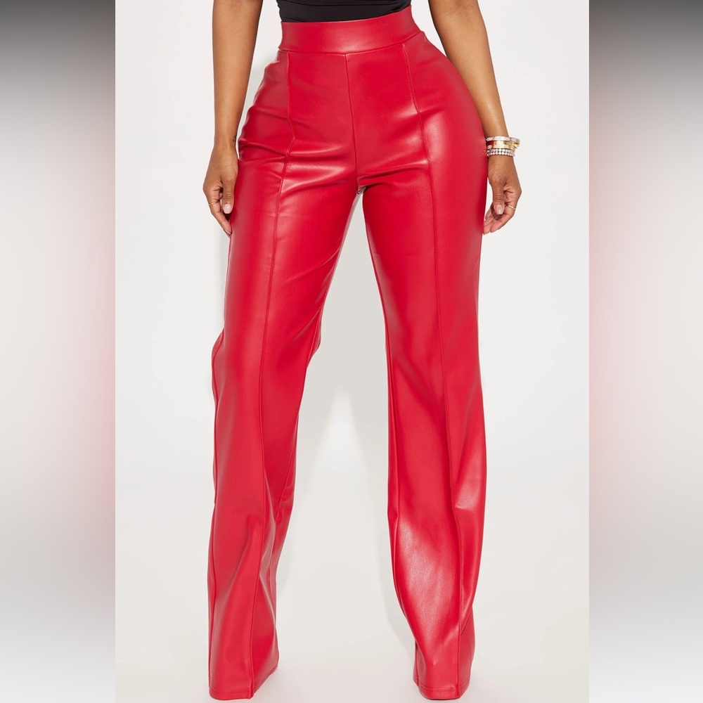 NWT High Waisted Faux Leather Red Pants, Coachella Outfits, Music Festival